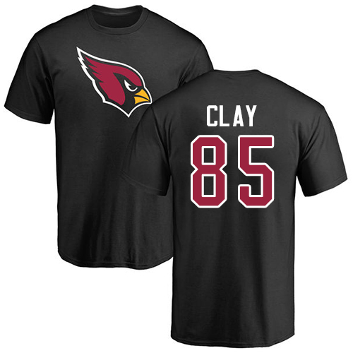 Arizona Cardinals Men Black Charles Clay Name And Number Logo NFL Football #85 T Shirt->nfl t-shirts->Sports Accessory